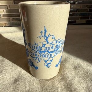 “Trink aus Stein Den Elden Wein” Vintage German Burg Cochem Stonewear Cup Mug